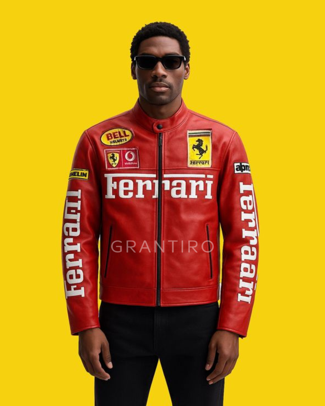 Red Ferrari Leather Jacket – Limited Drop | Grantiro® F1 Edition