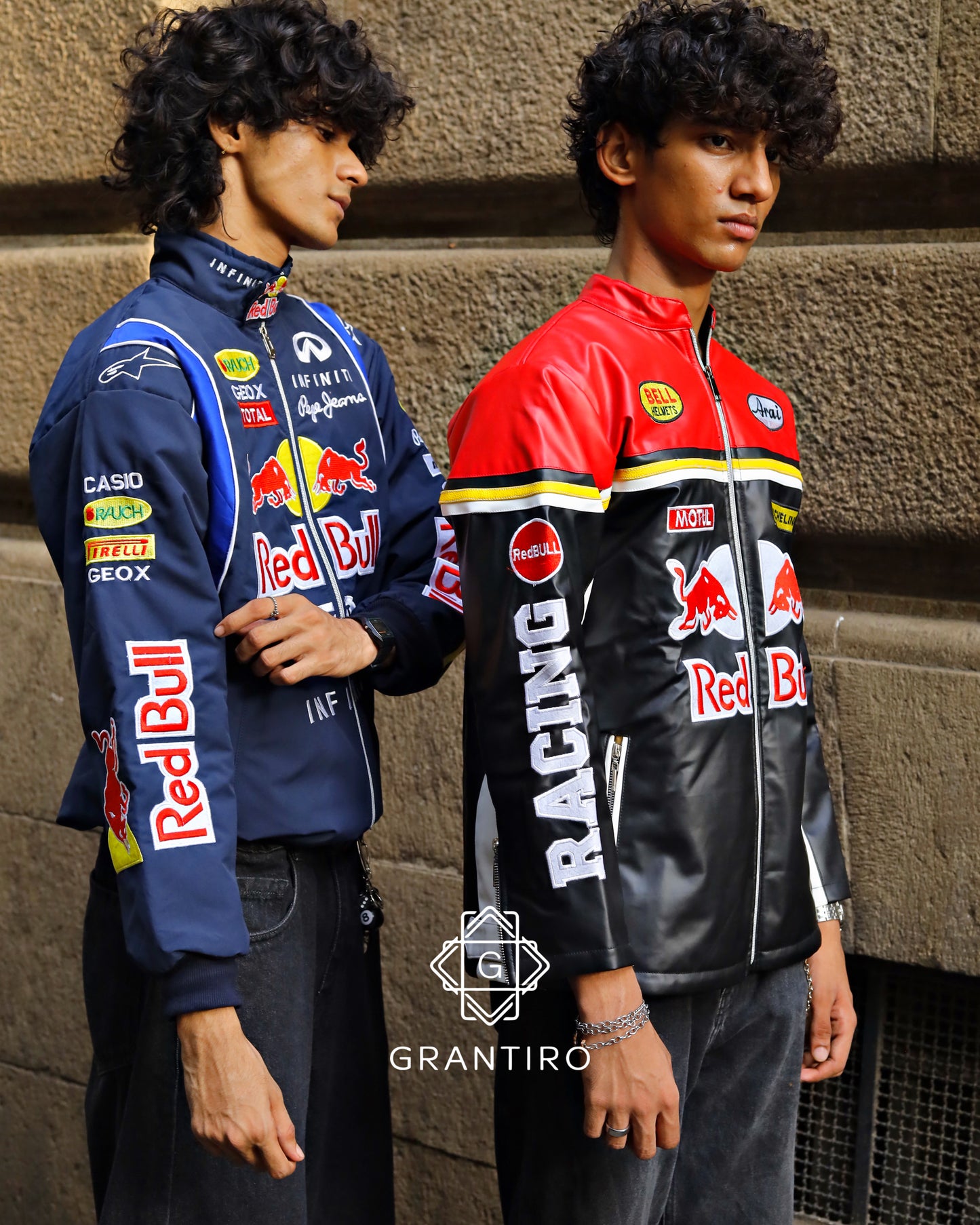 Red Bull Black & Red Leather Jacket | Grantiro® Vintage Edition