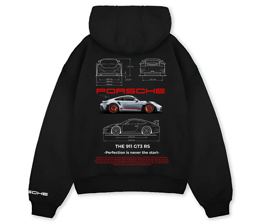 Black Porsche Hoodie in India by Grantiro