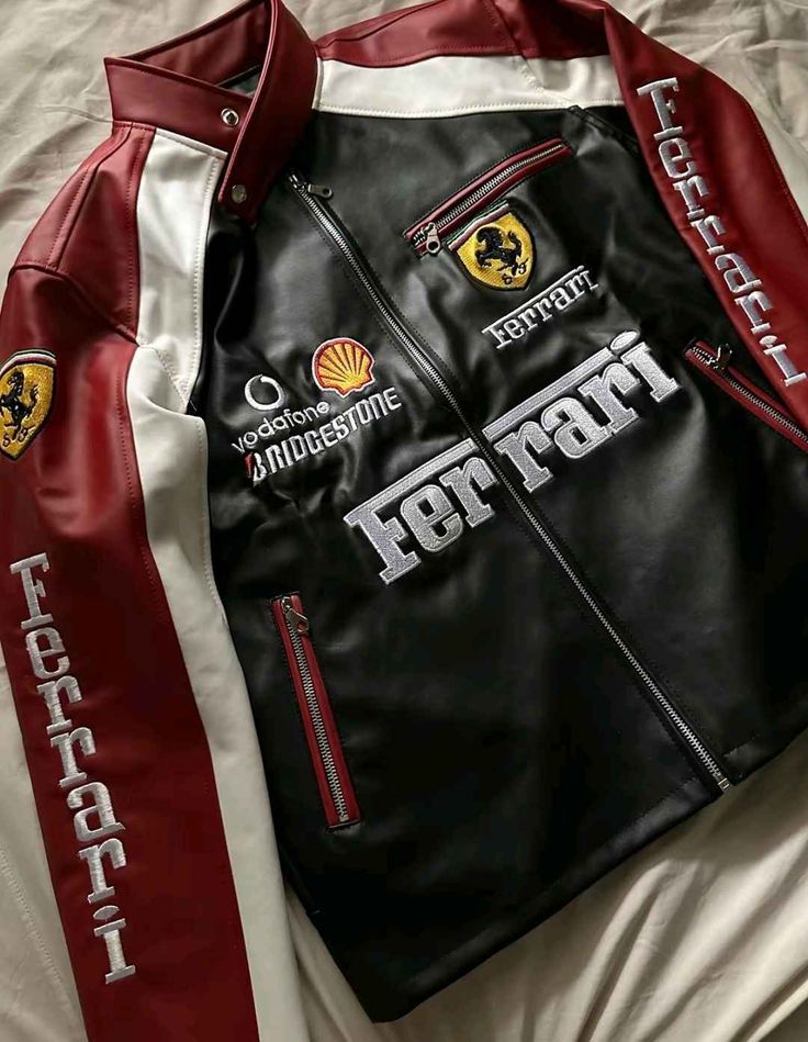 Ferrari Leather Jacket Maroon – Limited Drop | Grantiro® Luxe Edition