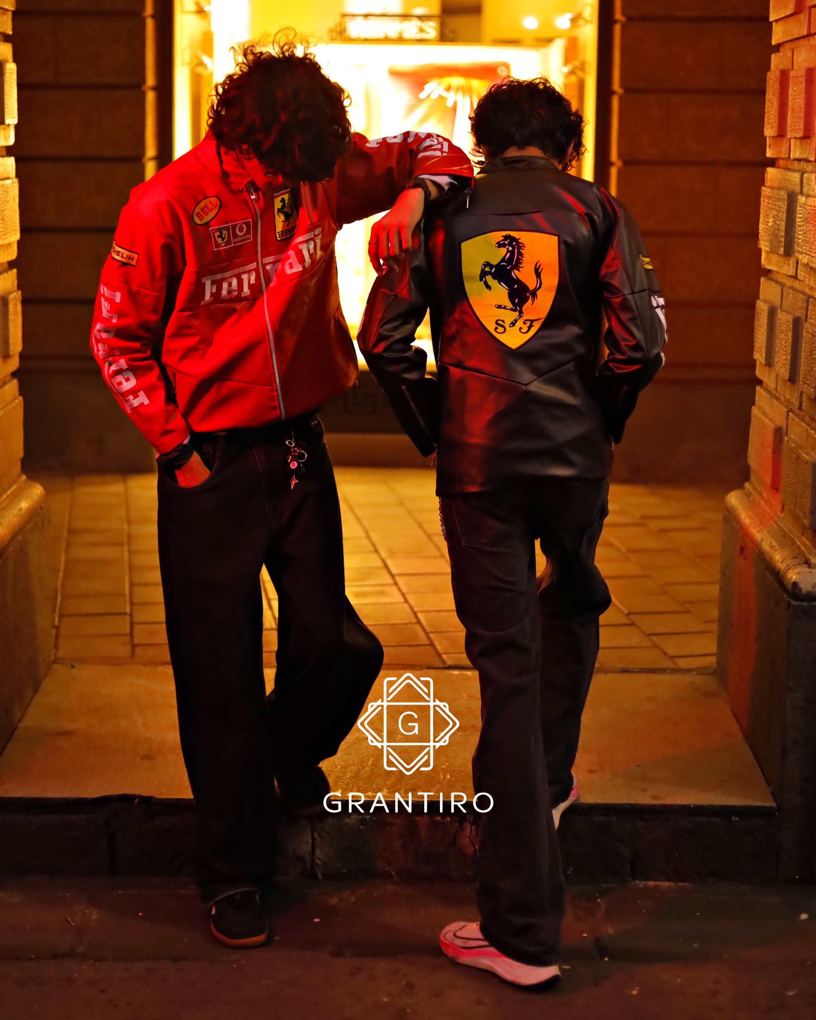 Black Ferrari Leather Jacket – Limited Drop | Grantiro® F1 Edition