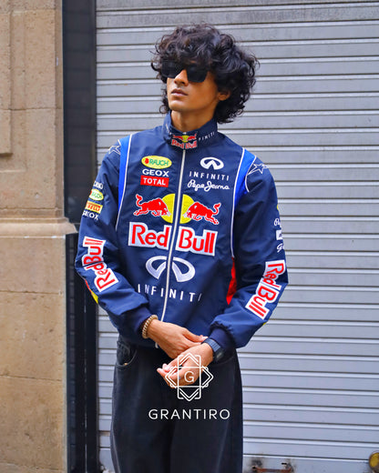 Red Bull Racing Puffer Embroidered Jacket – NAVY BLUE – Limited Drop | Grantiro® F1 Edition