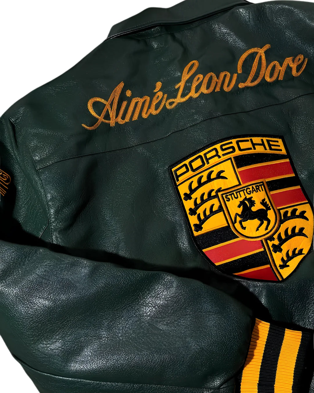 Porsche Bottle Green Leather Jacket – Limited Drop | Grantiro® Luxe Edition
