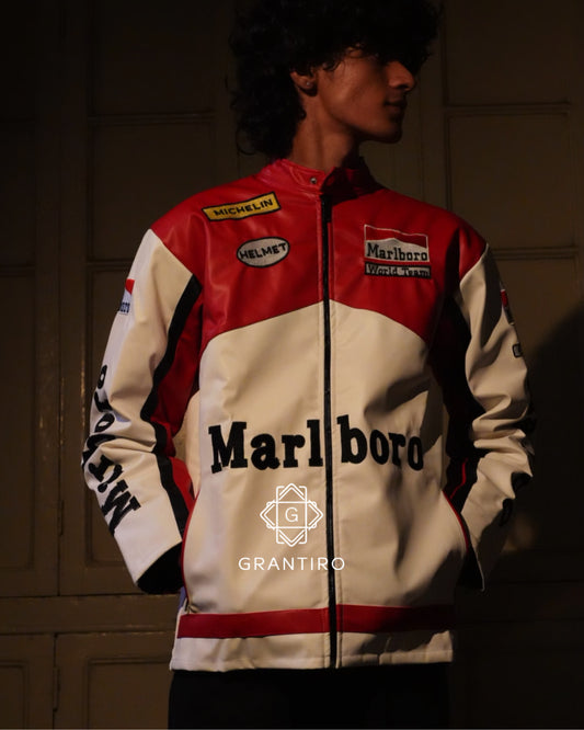 Marlboro Vintage White Leather Jacket – Grantiro® Legacy Edition