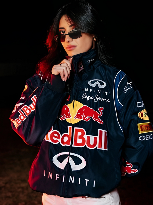 Red Bull Racing Puffer Embroidered Jacket – NAVY BLUE – Limited Drop | Grantiro® F1 Edition