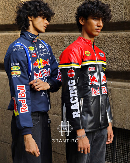 Red Bull Black & Red Leather Jacket | Grantiro® Vintage Edition