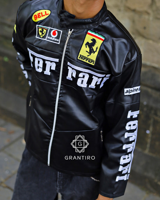 Black Ferrari Leather Jacket – Limited Edition