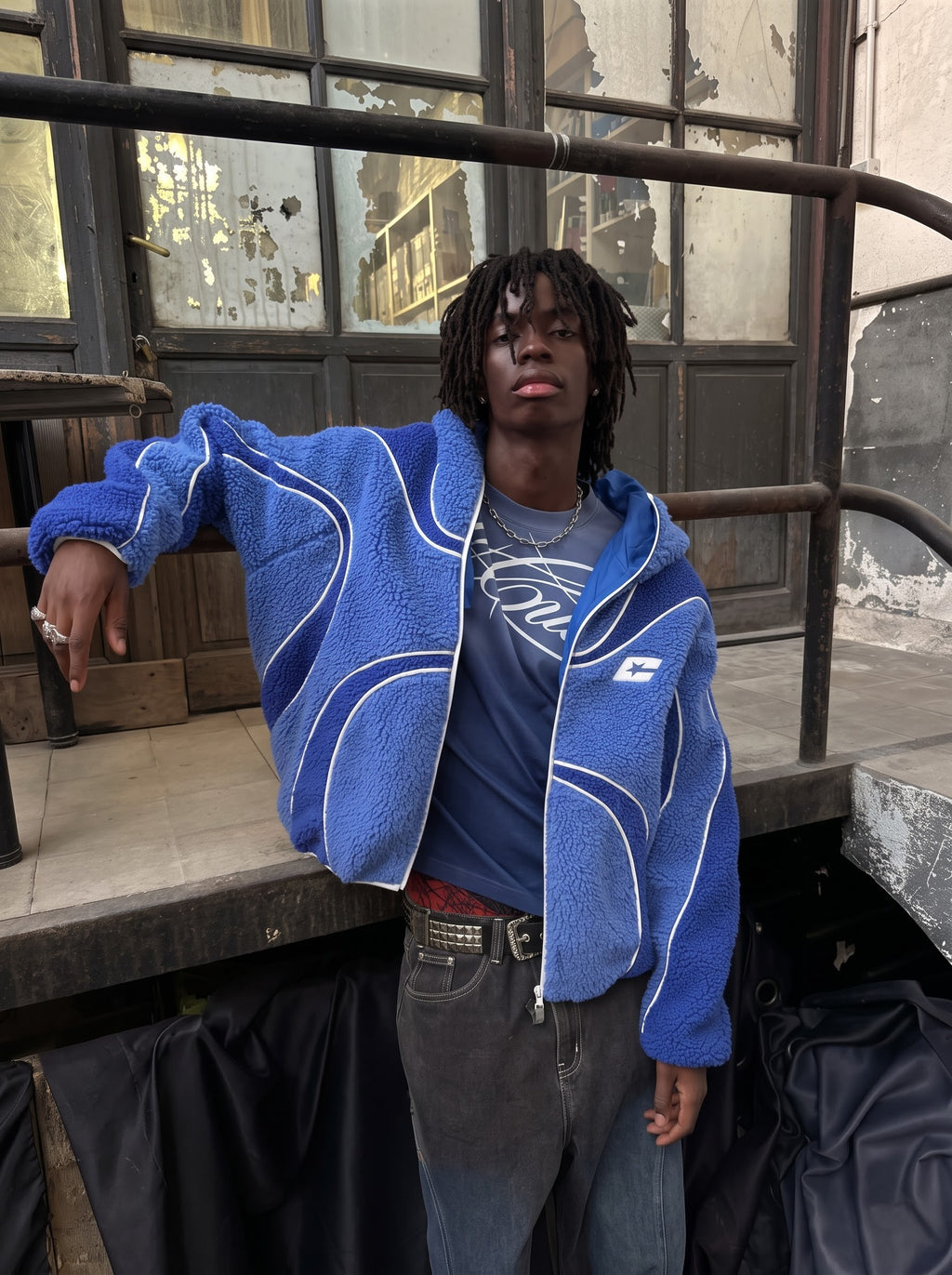 Arctic Blue Contour Sherpa Jacket