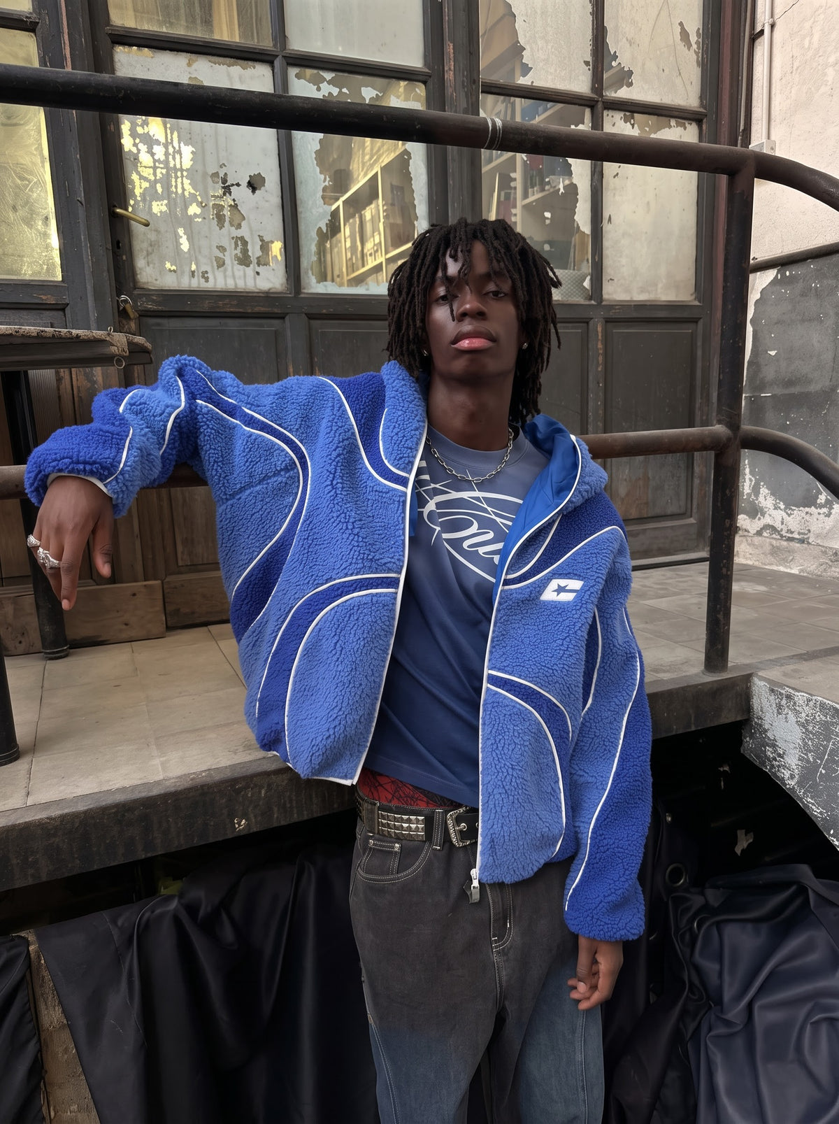 Arctic Blue Contour Sherpa Jacket