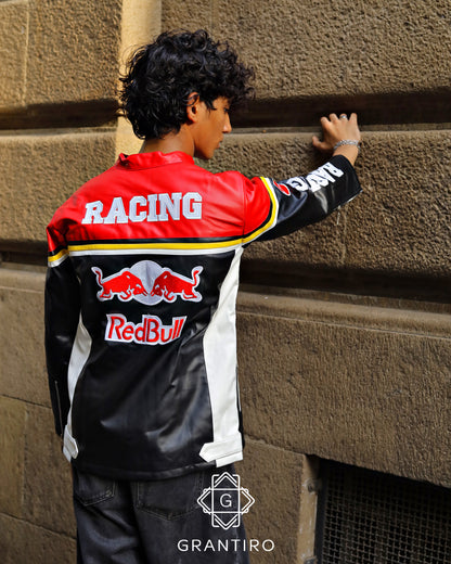 Red Bull Black & Red Leather Jacket | Grantiro® Vintage Edition