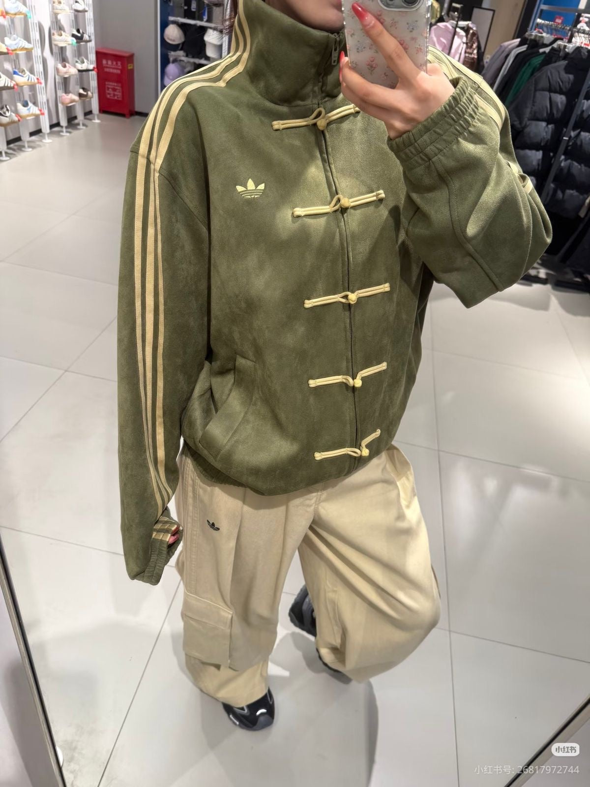 CNY-Inspired Premium Olive Green Suede Jacket | Grantiro®