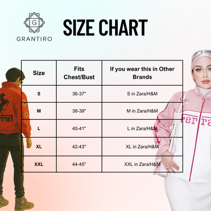 Jack Daniels Jacket in India GRANTIRO® Edition Size Chart