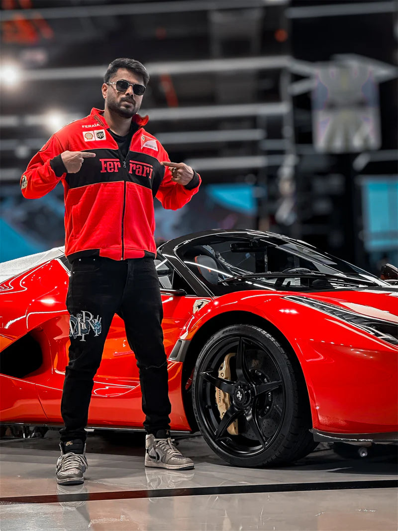 Red Ferrari Jacket in India GRANTIRO® Edition Model Front