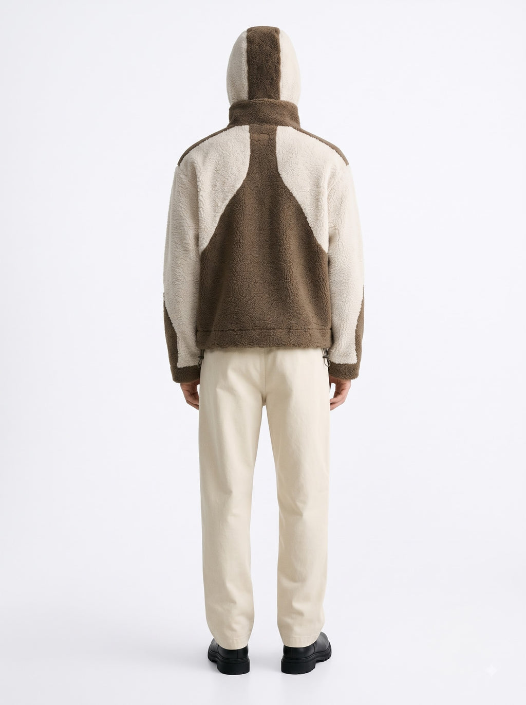 Mocha Sherpa Hooded Fleece Jacket