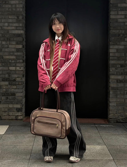 CNY-Inspired Premium Dusty Red Suede Jacket | Grantiro®