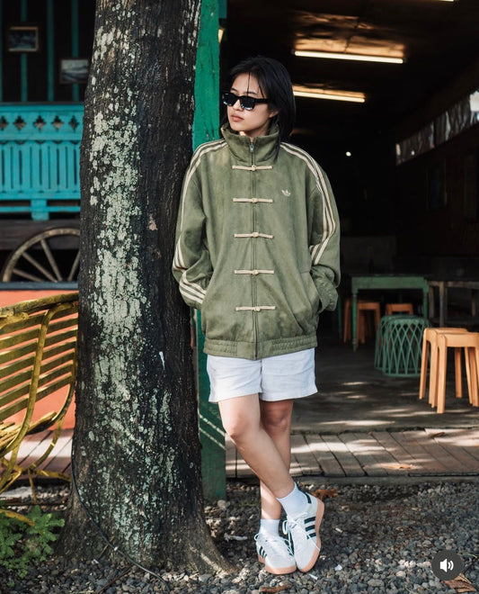 CNY-Inspired Premium Olive Green Suede Jacket | Grantiro®