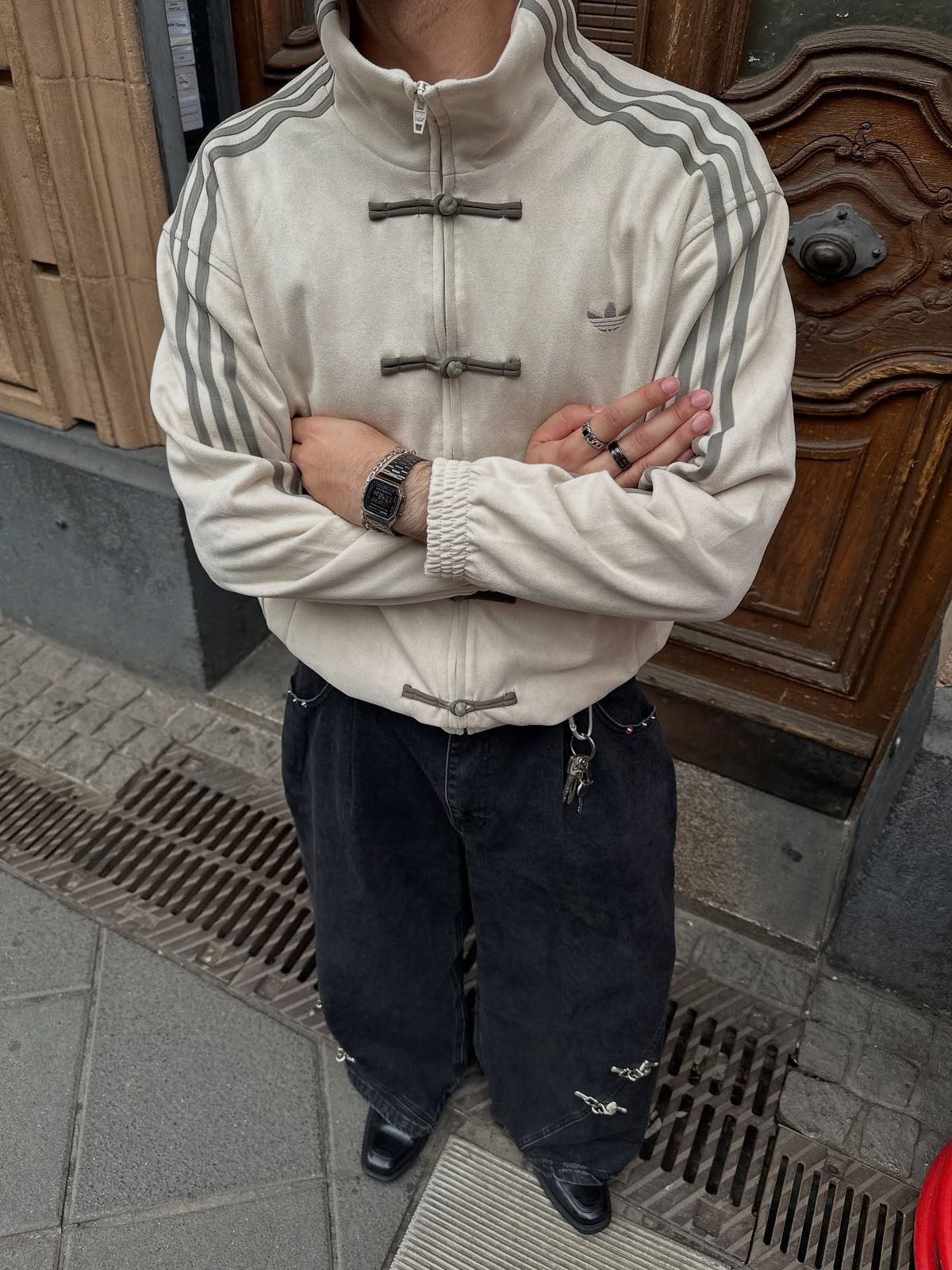 CNY-Inspired Premium Off White Suede Jacket | Grantiro®