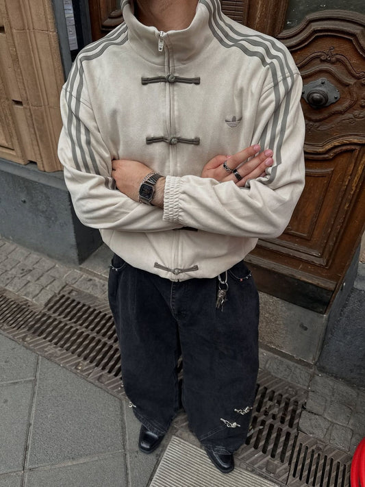 CNY-Inspired Premium Off White Suede Jacket | Grantiro®