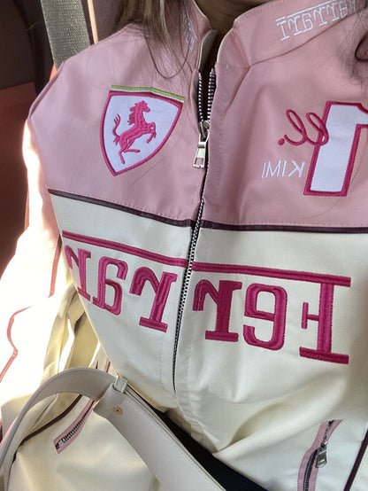 Pink Ferrari Leather Jacket  – Limited Drop | Grantiro® Luxe Edition