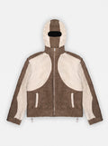 Mocha Sherpa Hooded Fleece Jacket