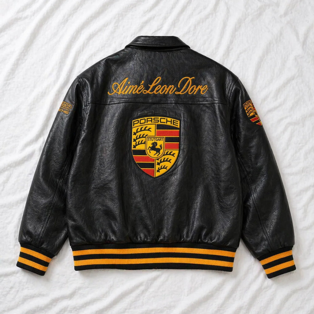 Porsche BLACK Leather Jacket – Limited Drop | Grantiro® Luxe Edition