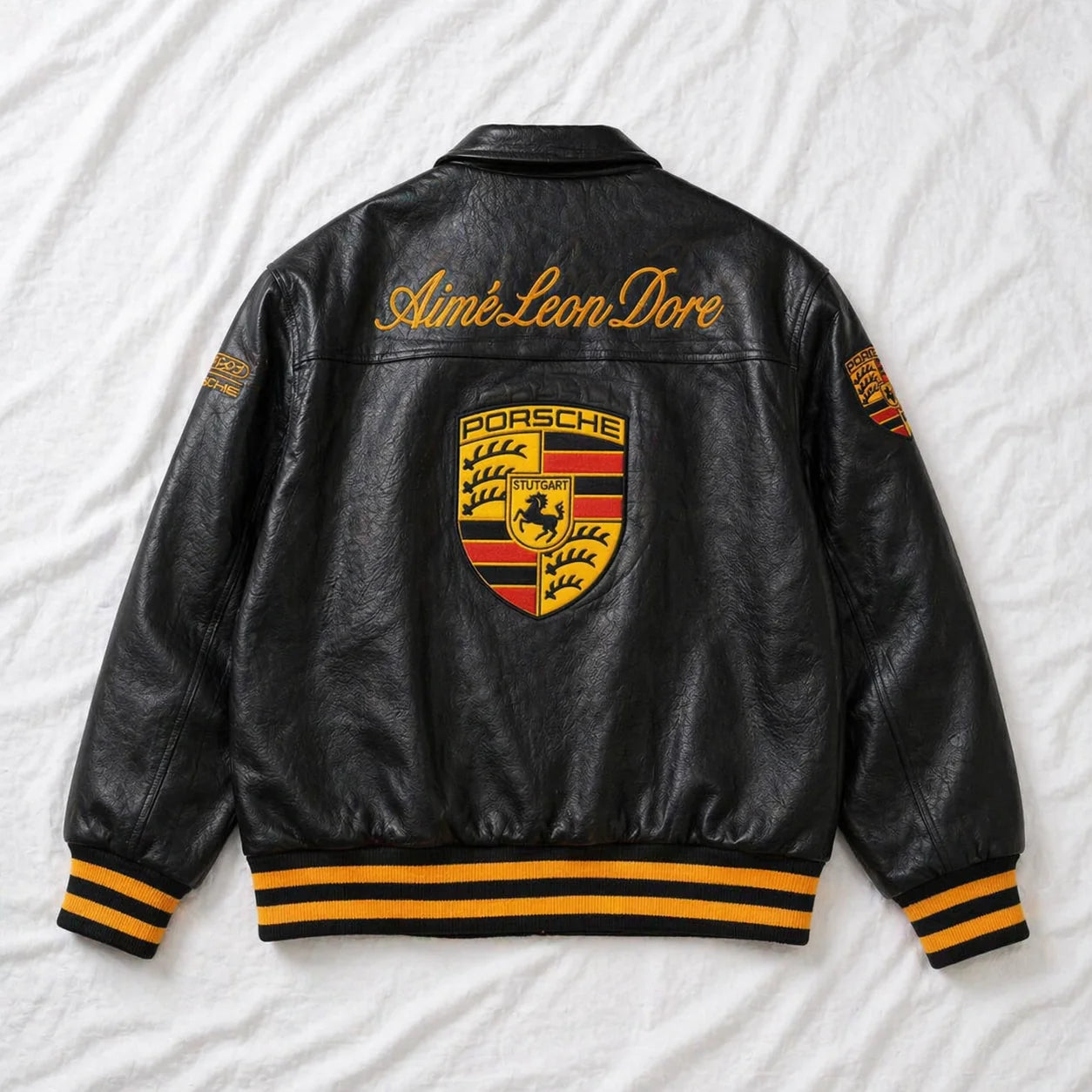 Porsche BLACK Leather Jacket – Limited Drop | Grantiro® Luxe Edition